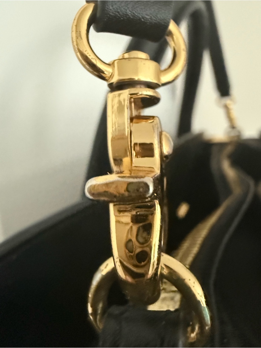 ZAC Zac Posen Zac Eartha East West Black Leather Satchel Gold Hardware Bag - Picture 8 of 15